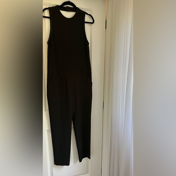 IRO Black Gennia Jumpsuit w/ Leather Trim - Size 36 - Picture 6 of 9
